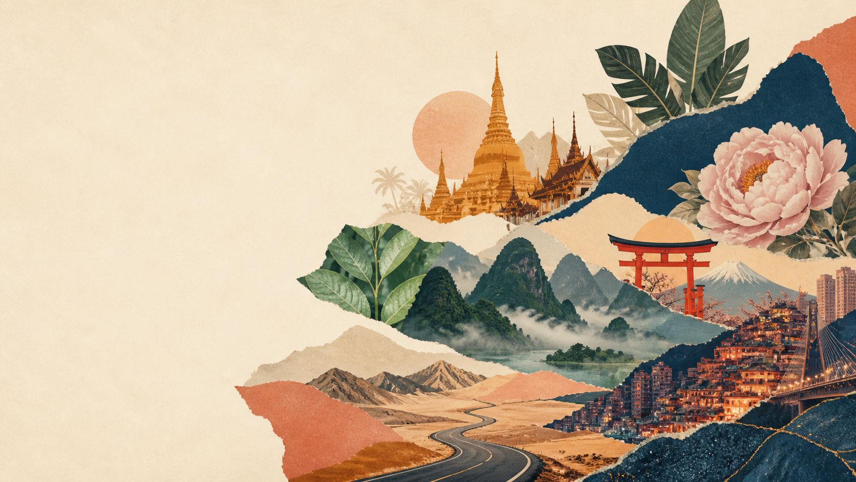 多目的地旅行拼贴主视觉